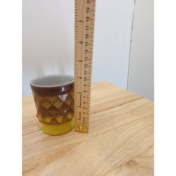 Vintage Anchor hocking, Fire King, kimberly, harvest Gold, ombre , diamond patte - Picture 5 of 6